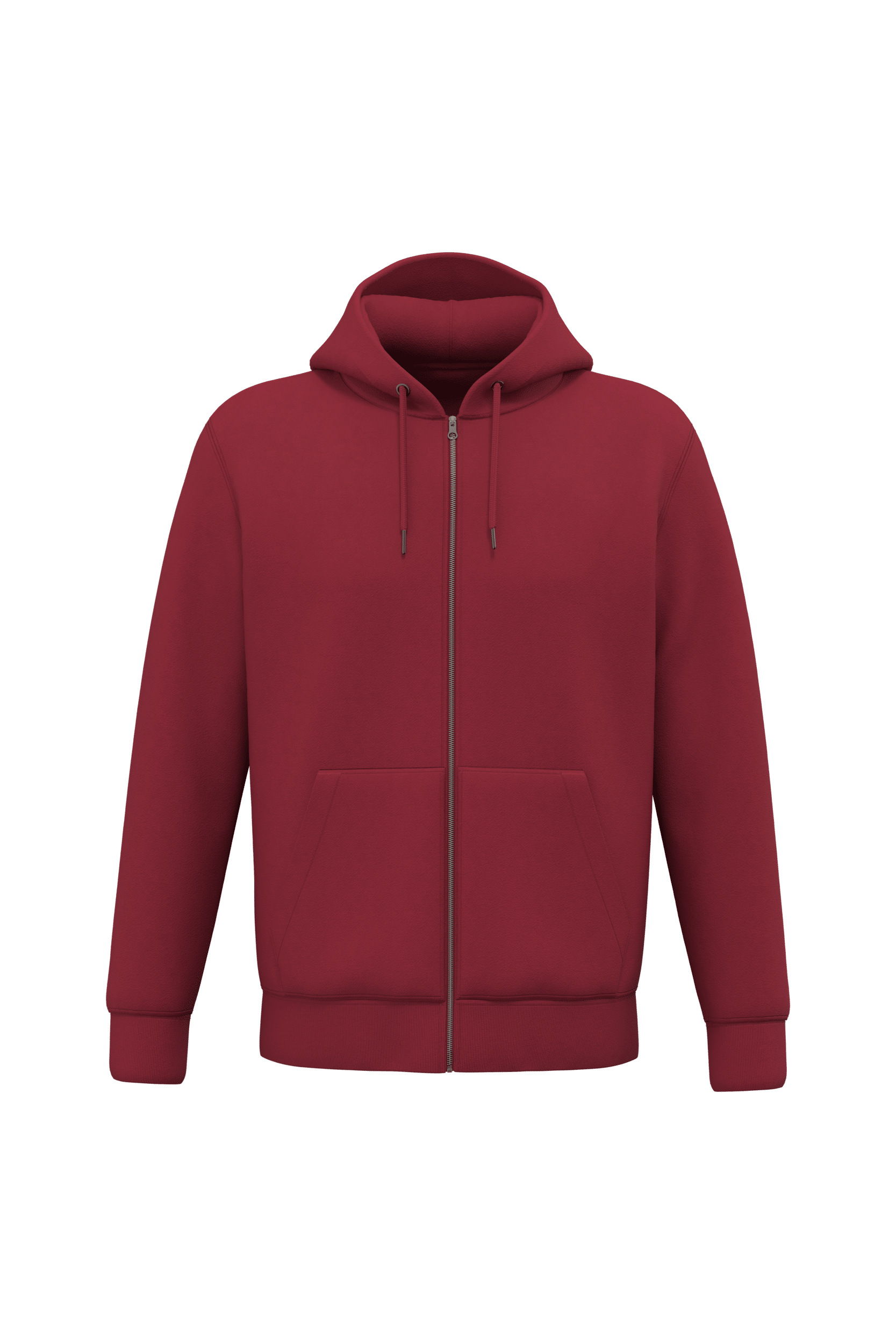 Native Spirit NS402 Bio-Zip-Hoodie Hibiscus Red – Vorderseite