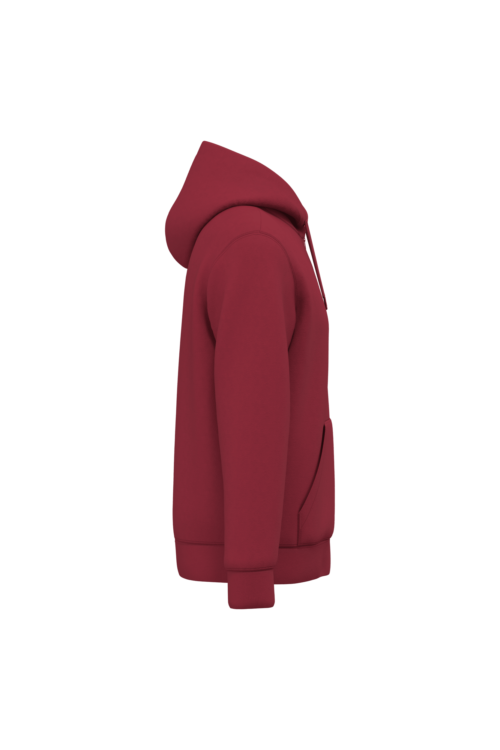 Native Spirit NS402 Bio-Zip-Hoodie Hibiscus Red – Seitenansicht