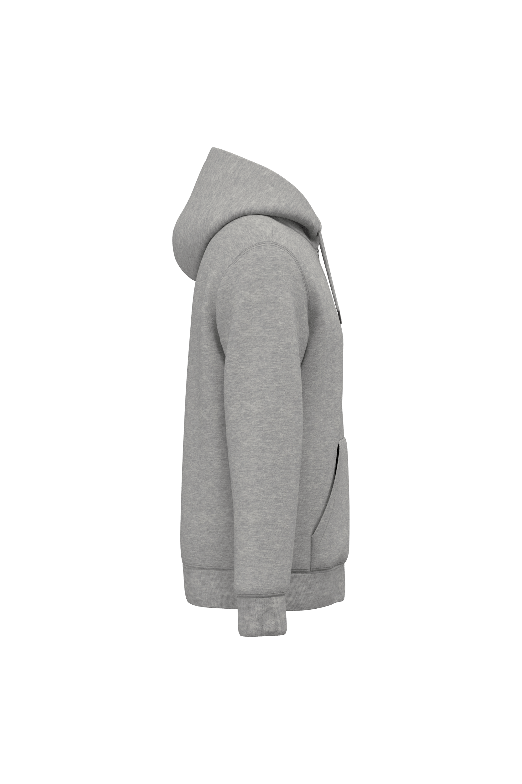 Native Spirit NS402 Bio-Zip-Hoodie Moon Grey Heather – Seitenansicht