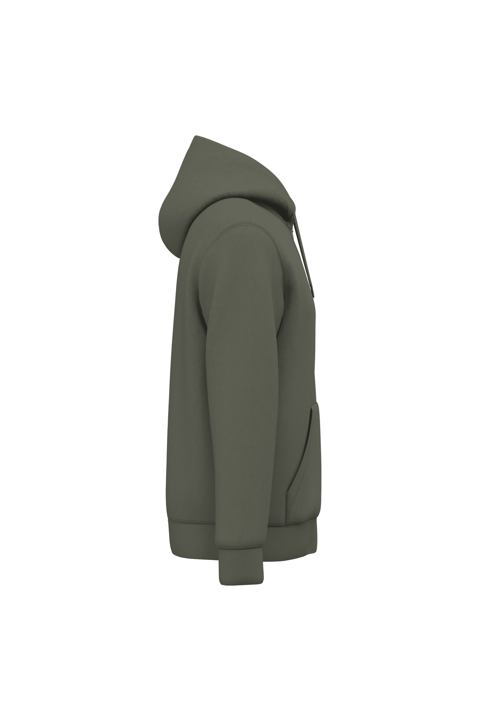 Native Spirit NS402 Bio-Zip-Hoodie Organic Khaki – Seitenansicht