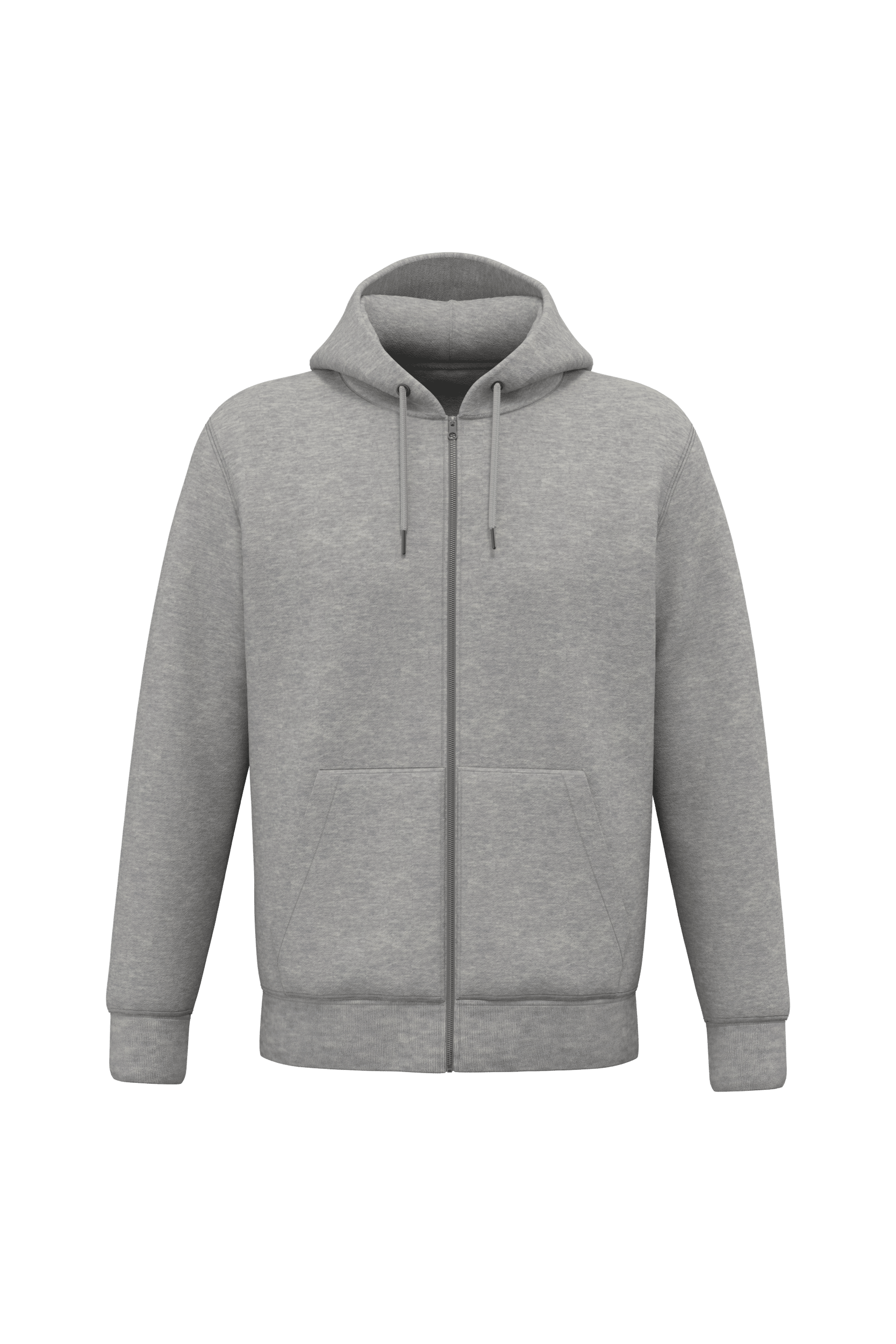 Native Spirit NS402 Bio-Zip-Hoodie Moon Grey Heather – Vorderseite