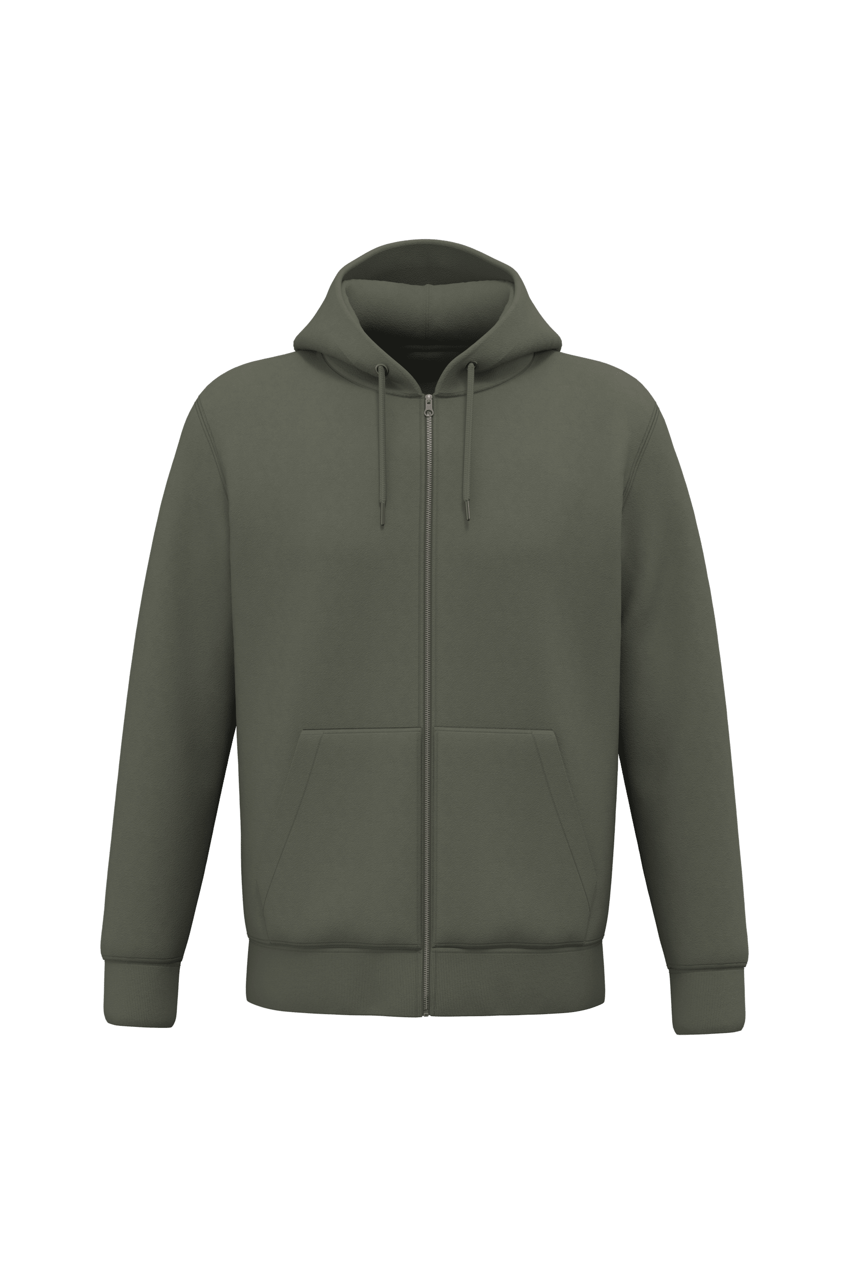 Native Spirit NS402 Bio-Zip-Hoodie Organic Khaki – Vorderseite